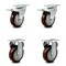 Service Caster 4 Inch Maroon Polyurethane Swivel Top Plate Caster Lock Brakes 2 Rigid SCC, 2PK SCC-TTL20S414-PPUB-MRN-2-R-2 - alternate 1